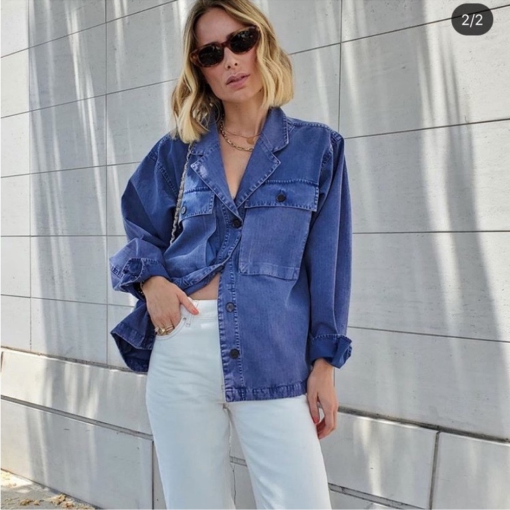 Anine Bing Sawyer oversized denim twill jacket